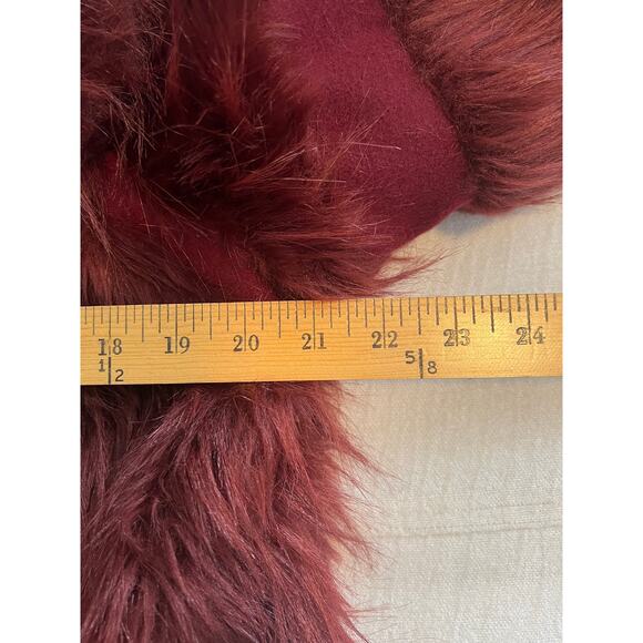 Rachel Zoe Faux Fur Burgundy Coat - Large - Picture 10 of 10